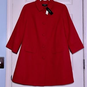 Talbots Raspberry Dress 3/4 Length Coat Sz 14 Woman Petite NWT